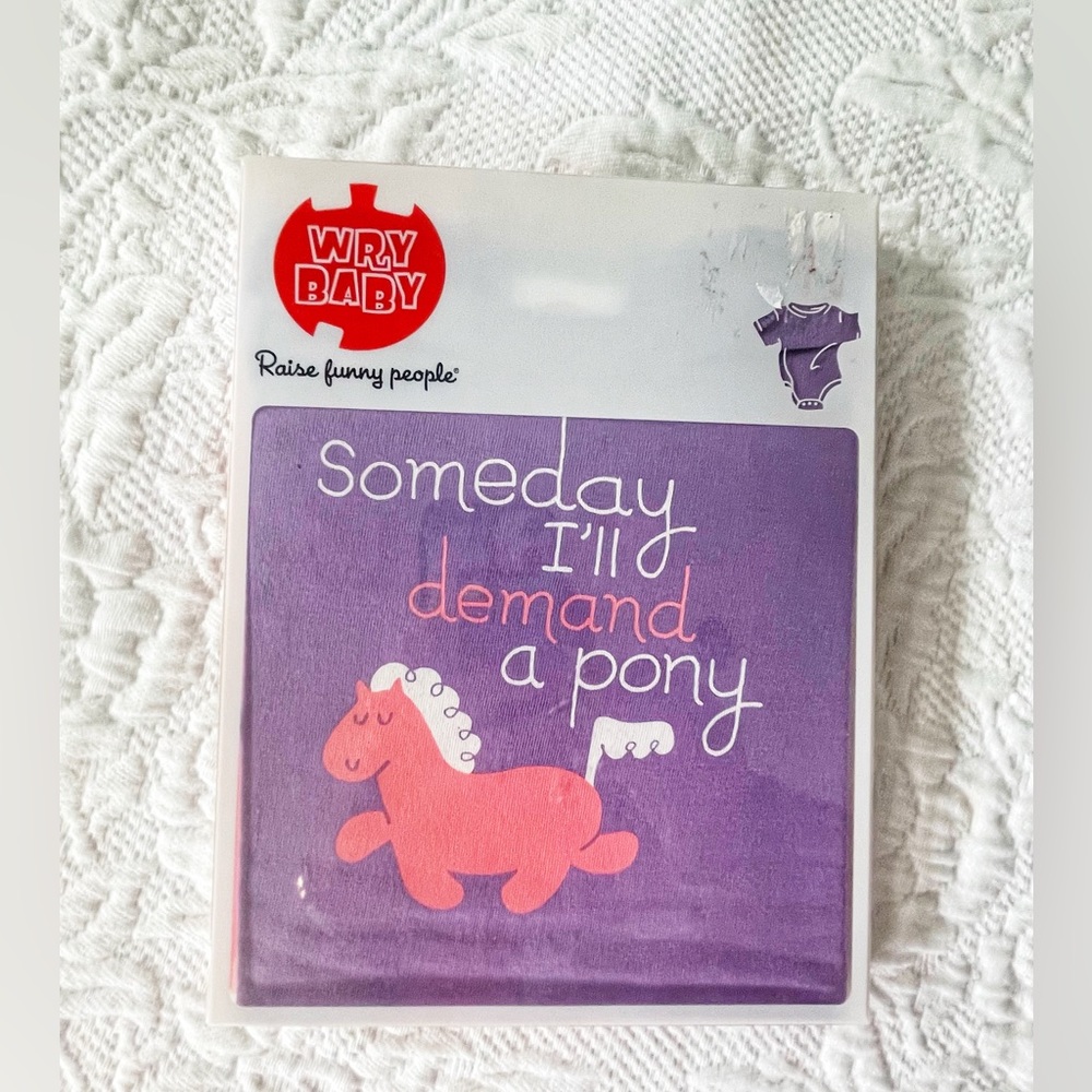 NWT WryBaby Someday I’ll Want A Pony Funny Baby Onesie Pink Purple 6-12 Months